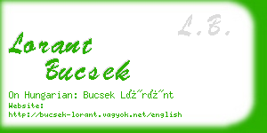 lorant bucsek business card